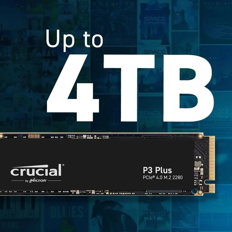 SSD Crucial P3 Plus - 2TB / 1TB / 500GB PCIe Gen4 3D NAND NVMe M.2 SSD, up to 5000MB/s